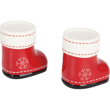Load image into Gallery viewer, Red Boots Ceramic Salt and Pepper Set
