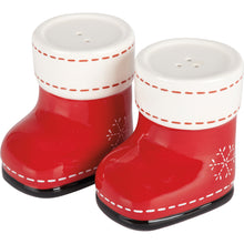 Load image into Gallery viewer, Red Boots Ceramic Salt and Pepper Set