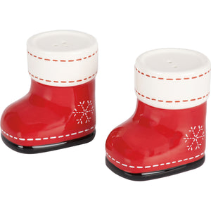 Red Boots Ceramic Salt and Pepper Set