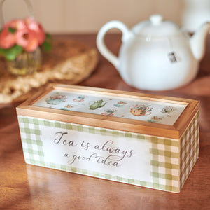 Tea Bag Chest Box with Interior Dividers