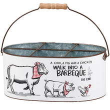 Load image into Gallery viewer, White Cow Metal Barbeque Caddy