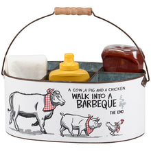 Load image into Gallery viewer, White Cow Metal Barbeque Caddy