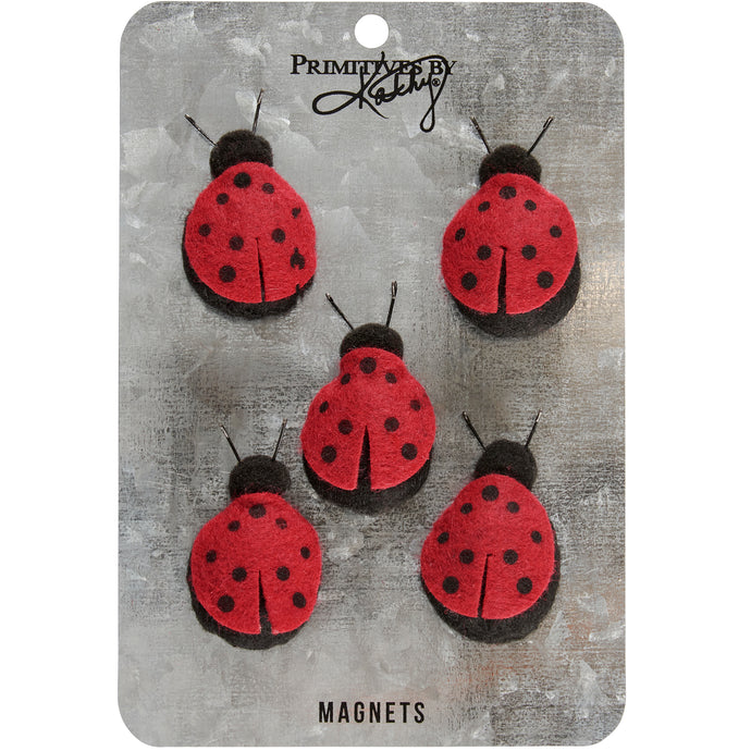 Red Felt Ladybug Magnet Set
