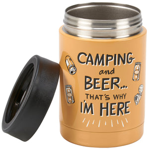 Camping And Beer Can Cooler