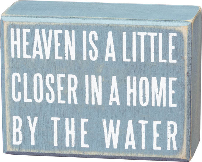 Home By The Water Box Sign