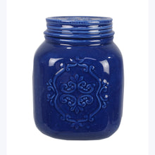 Load image into Gallery viewer, Ceramic Blue Mason Jar Canister Set