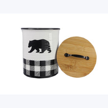 Load image into Gallery viewer, Buffalo Plaid Bear Kitchen Treat Jar