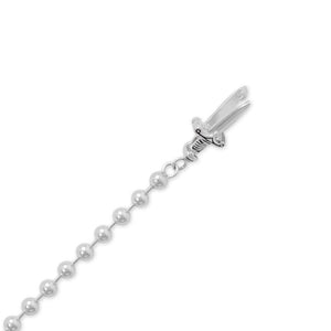 Silver Italian Bead and Sword Clasp Bracelet