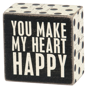 Heart Happy Box Sign