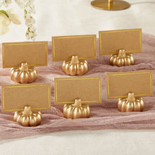 Load image into Gallery viewer, Gold Pumpkin Place Card Holder