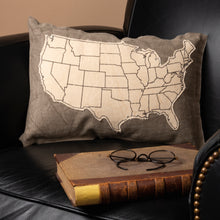Load image into Gallery viewer, USA Cream Map Pillow