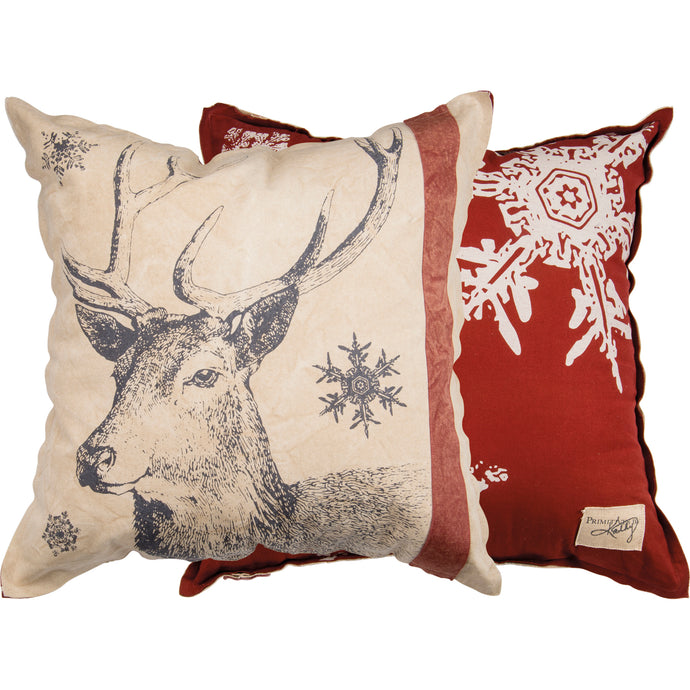 Snowflake Deer Pillow