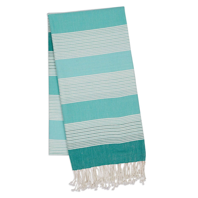 Aqua Stripe Fouta Towel/Throw