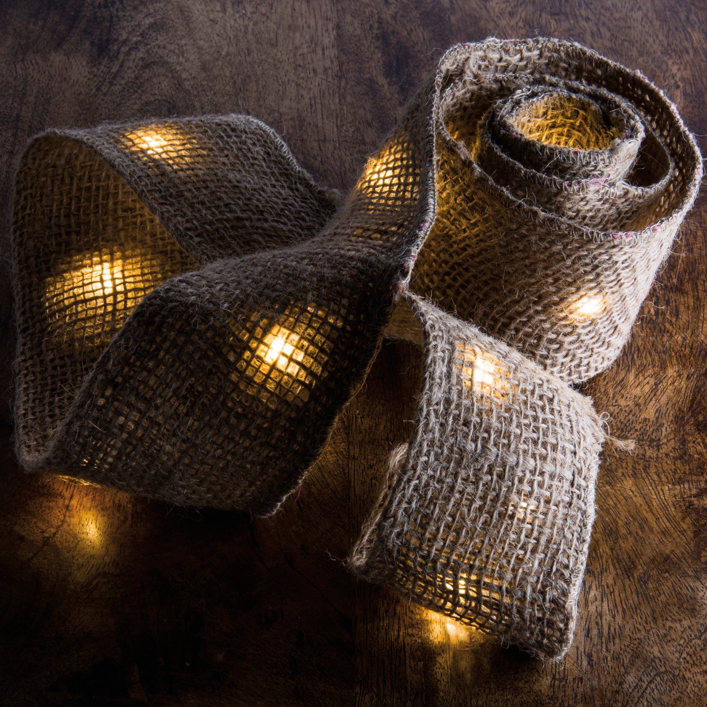 Lighted Burlap Ribbon