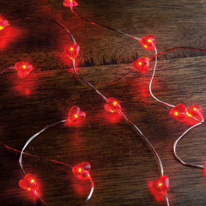 Red Heart Shaped String Light Set