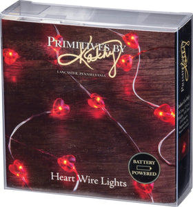 Red Heart Shaped String Light Set