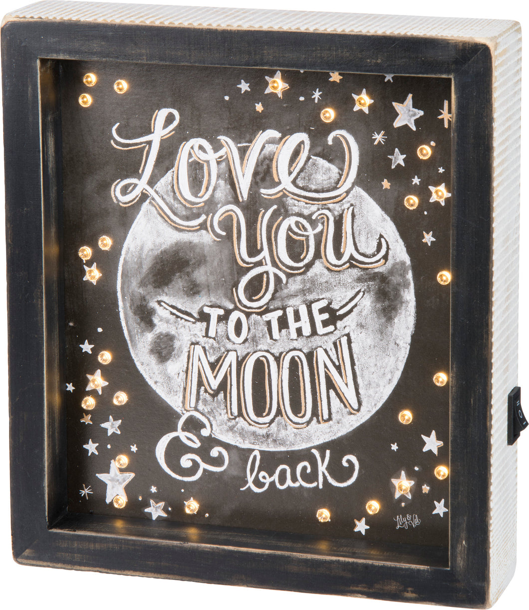 Love You To The Moon Lighted Sign