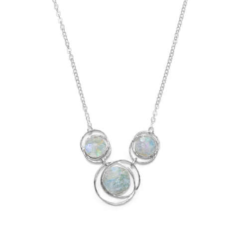 Abstract Circle Roman Glass Necklace SoMag2