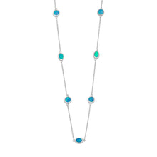 Load image into Gallery viewer, Silver Multi-shaped Synthetic Blue Opal Necklace