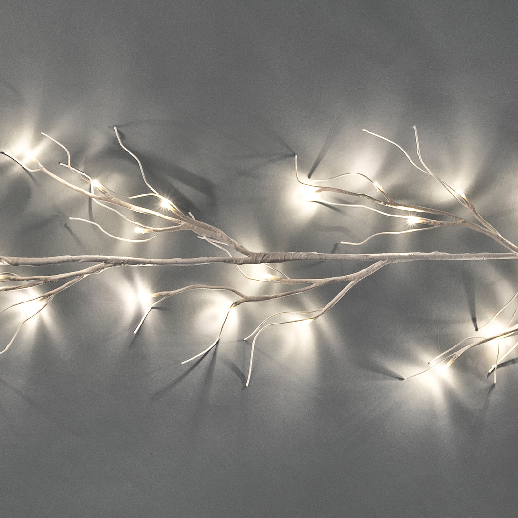 Lighted White Birch Twig Garland