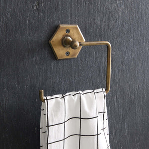 Antique Brass Finish Hexagon Toilet Paper Holder