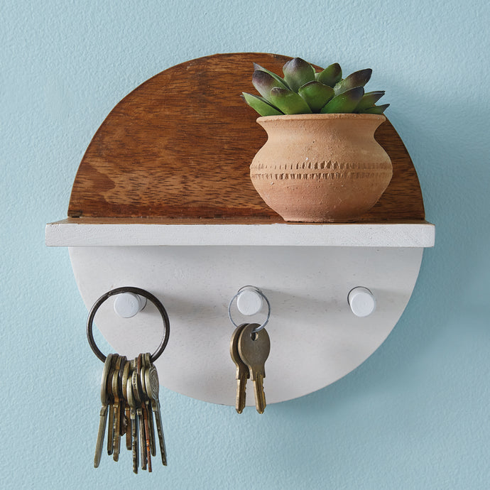 Dip Dyed Key Holder Wood Shelf