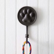 Load image into Gallery viewer, Black Cast Iron Paw Print Wall Hook Set