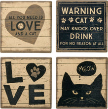 Load image into Gallery viewer, All You Need Is Love And A Cat Coaster Set