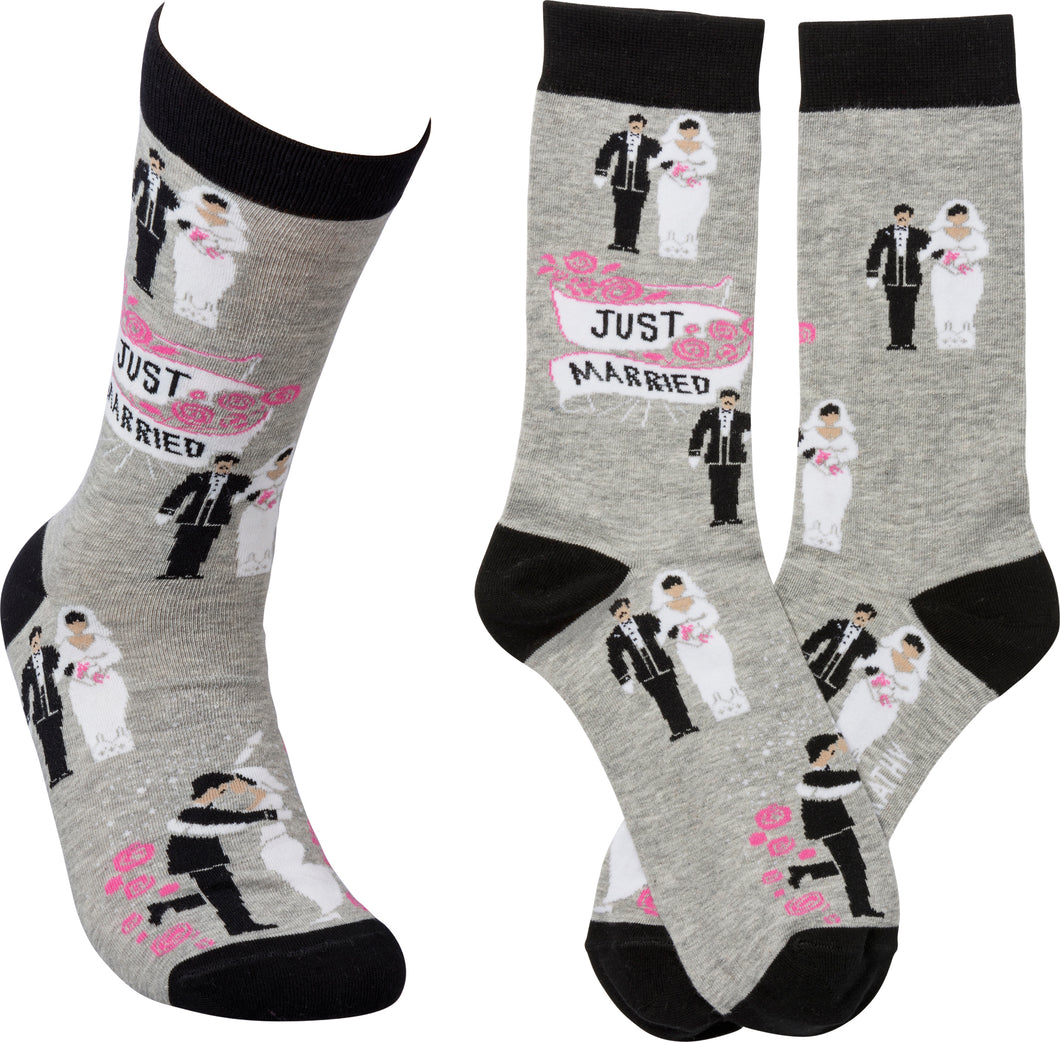 Just Married Wedding Socks