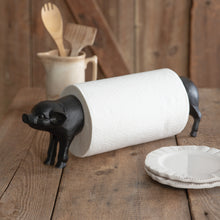 Load image into Gallery viewer, Cast Iron Pig Paper Towel Holder