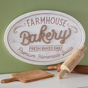 Wooden Farmhouse Bakery Wall Sign