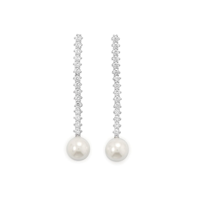 Silver Pearl Drop Earrings