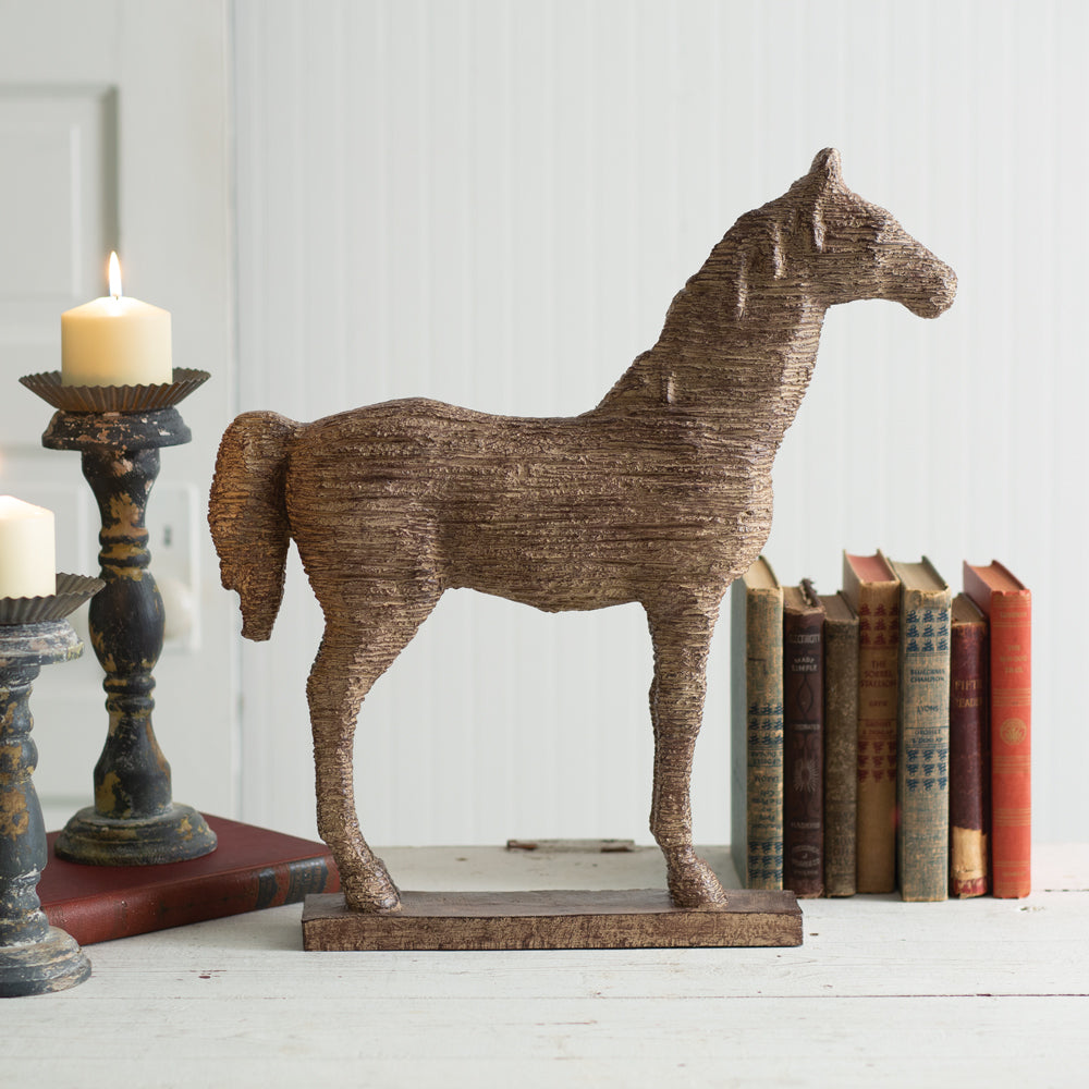 Distressed Horse Tabletop Statue