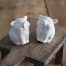 Load image into Gallery viewer, White Ceramic Pig Salt and Pepper Set