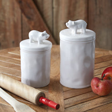 Load image into Gallery viewer, White Small Ceramic Pig Sealed Canister