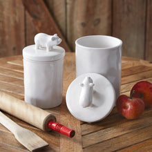 Load image into Gallery viewer, White Small Ceramic Pig Sealed Canister