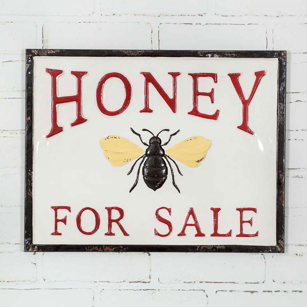 Red Honey For Sale Bee Tin Sign