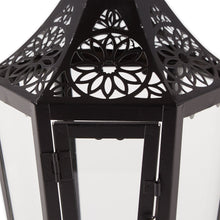 Load image into Gallery viewer, Black Metal Lantern Candle Holder