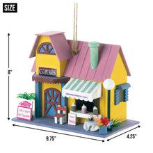Load image into Gallery viewer, Pink Cupcake Bakery Wooden Folk Birdhouse