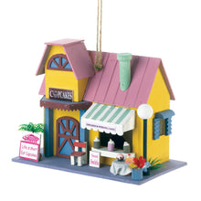 Load image into Gallery viewer, Pink Cupcake Bakery Wooden Folk Birdhouse