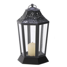 Load image into Gallery viewer, Black Metal Lantern Candle Holder