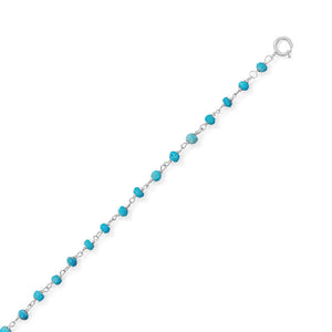 Turquoise and Silver Anklet