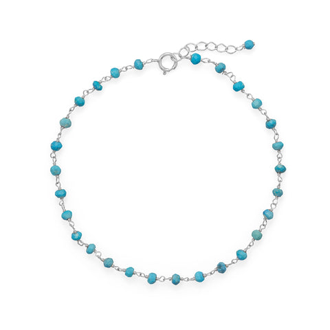 Turquoise and Silver Anklet