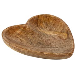 Large Mango Wood Heart Bowl