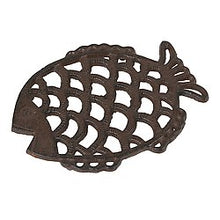 Load image into Gallery viewer, Brown Rustic Cast Iron Fish Trivet