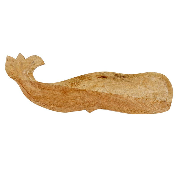 Small Wood Whale Fish Platter