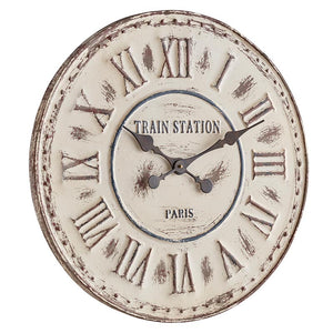 White Paris Metal Wall Clock