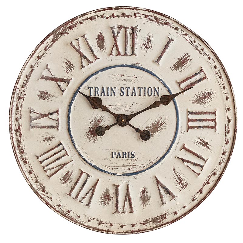 White Paris Metal Wall Clock