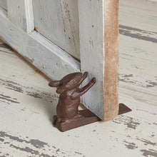Load image into Gallery viewer, Brown Chunky Iron Rabbit Doorstop