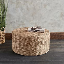 Load image into Gallery viewer, Round Seagrass Pouf Footstool